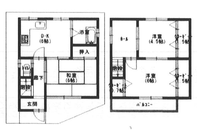 尼崎センタープール前　徒歩15分　構造：木造土地面積:59.76平米 ( 18.07坪 )　建物面積:54.27平米 ( 16.41坪 )　
