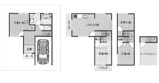 立花 徒歩17分 構造:木造土地面積:58.16平米 ( 17.59坪 ) 建物面積:98.19平米 ( 29.7坪 )