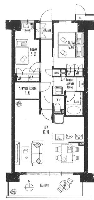 武庫川 徒歩8分 構造:鉄筋コンクリート造専有面積:68.4平米 ( 20.69坪 )