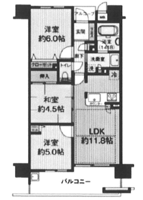 杭瀬 徒歩3分 構造:鉄筋コンクリート造専有面積:60.59平米 ( 18.32坪 )